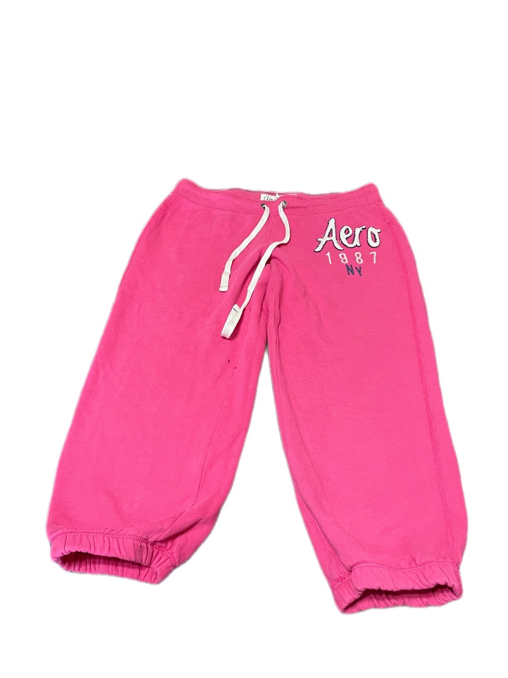 Y2K Aeropostale pink Capri-style sweatpants with adjustable drawstring waist